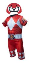 Fantasia Infantil Power Rangers Vermelho + MÁSCARA