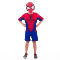 Fantasia Infantil Premium Homem Aranha com Máscara Roupa Curta Tamanho:M Fantasia Infantil Premium Homem Aranha com Máscara Roupa Curta Tamanho:M