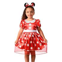 Fantasia Infantil Premium Vestido Minnie Disney Original