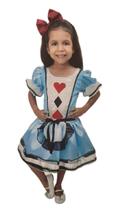 Fantasia Infantil Princesa Alice no Pais das Maravilhas Vestido De 2 À 8 Anos - Brink Model