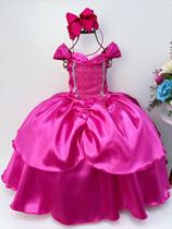 Fantasia Infantil Princesa Aurora Bela Adormecida Barbie Pink