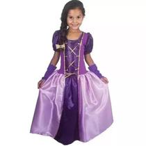 Fantasia Infantil Princesa Rapunzel Luxo + Luvas