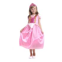 Fantasia Infantil Princesa Rosa STD Tam M ( 6 a 8 anos) Sulamericana Fantasias