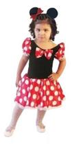 Fantasia Infantil Ratinha Minnie + Tiara Orelha + Lacinho