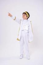 Fantasia Infantil Realeza Principe Conde William Branco Luxo