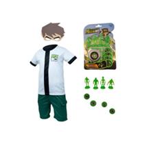 Fantasia Infantil Roupa Ben 10 Com Omnitrix Lança Disco