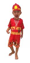 Fantasia Infantil Roupa Bombeiro com Capacete ( dos 2 aos 9 anos )