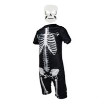 Fantasia Infantil Roupa esqueleto Caveira com Máscara