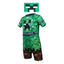 Fantasia Infantil roupa Minecraft Com Máscara E.v.a Fantasia Infantil roupa Minecraft Com Máscara E.v.a