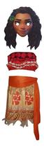 Fantasia Infantil Roupa Moana Com Máscara E.v.a Realista