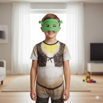 Fantasia Infantil Roupa Ogro Com Máscara Shrek ( dos 12 meses aos 9 anos)