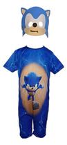 Fantasia Infantil Roupa Sonic Com Máscara