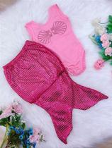 Fantasia Infantil Sereia Rosa Chiclete com Escamas Pink Fantasia Infantil Sereia Rosa Chiclete com Escamas Pink