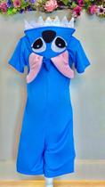 Fantasia Infantil Stitch Angel Lilo Azul Temático - Tamanho Padrão