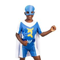 Fantasia Infantil Super Foca Luccas Neto com Capa e Mascara