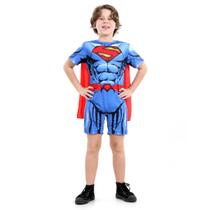 Fantasia Infantil Super Homem Carnaval Curta Original + Capa