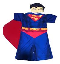 Fantasia Infantil Super Homem Com Enchimento + capa e máscara dos 2 aos 9 anos
