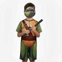 Fantasia Infantil Tartaruga Ninja Donatelo Com Bastão