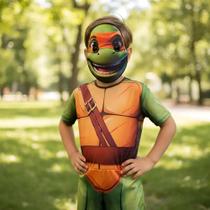 Fantasia Infantil Tartarugas Ninja Michelangelo Com Máscara Realista Fantasia Infantil Tartarugas Ninja Michelangelo Com Máscara Realista