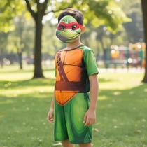 Fantasia Infantil Tartarugas Ninja Rafael Com Máscara Realista Fantasia Infantil Tartarugas Ninja Rafael Com Máscara Realista
