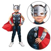 Fantasia Infantil Thor Vingadores Marvel Máscara Braceletes