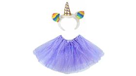 Fantasia infantil unicornio saia led e tiara carnaval Fantasia infantil unicornio saia led e tiara carnaval
