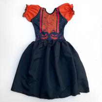Fantasia Infantil Vestido Bruxa Bruxinha Manga Laranja Menina Halloween-Ana Fantasias Fantasia Infantil Vestido Bruxa Bruxinha Manga Laranja Menina Halloween-Ana Fantasias