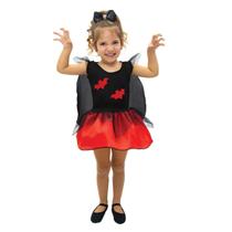 Fantasia Infantil Vestido Bruxinha Morceguinha Brink Model - P M G - 2 a 8 Anos - Halloween Dia Das Bruxas
