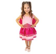 Fantasia Infantil Vestido Princesa Aurora Luxo + Luva