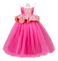 Fantasia Infantil Vestido Princesa Aurora Rosa Festa Cosplay Fantasia Infantil Vestido Princesa Aurora Rosa Festa Cosplay