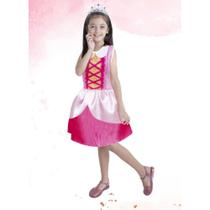 Fantasia Infantil Vestido Princesa Rosa
