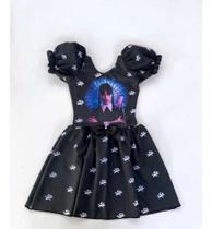 Fantasia Infantil Wandinha com Estampa Ideal para Festas