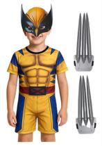 Fantasia Infantil Wolverine Com Máscara e Garra 3D Envio Imediato !