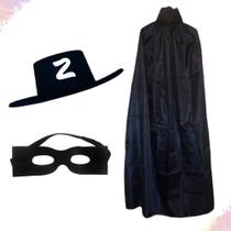 Fantasia Infantil Zorro Chapéu Capa E Máscara