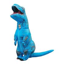 Fantasia Inflável Dinossauro Tiranossauro T Rex Infantil AZUL Fantasia Inflável Dinossauro Tiranossauro T Rex Infantil AZUL