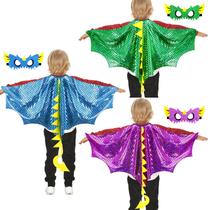 Fantasia IROLEHOME Dinosaur Dragon Wings para crianças com máscaras