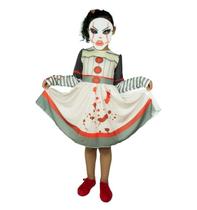 Fantasia It A Coisa Feminina Infantil Vestido e Máscara de Halloween Fantasia It A Coisa Feminina Infantil Vestido e Máscara de Halloween