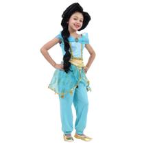 Fantasia Jasmine Infantil Luxo Original - Aladdin - Disney Princesas - Abrakadabra