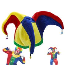 Fantasia Jester Clown Mardi Gras, chapéu de borracha multicolorida Fantasia Jester Clown Mardi Gras, chapéu de borracha multicolorida