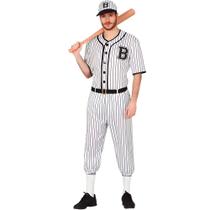 Fantasia Jogador de Beisebol Americano Masculino Adulto de Luxo Com Boné M 42 - 44 Fantasia Jogador de Beisebol Americano Masculino Adulto de Luxo Com Boné M 42 - 44