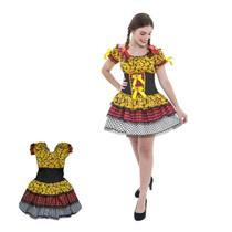 Fantasia junina adulto caipirinha girassol feminino tamanho g Fantasia junina adulto caipirinha girassol feminino tamanho g