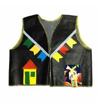Fantasia Junina Colete Country Acessório Infantil Preto Junino Fantasia Junina Colete Country Acessório Infantil Preto Junino