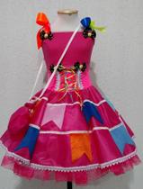 Fantasia Junina Infantil - Antônia Pink Neon