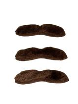 Fantasia Kit 3 un bigode falso adesivo castanho de pelucia Fantasia Kit 3 un bigode falso adesivo castanho de pelucia