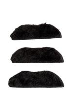 Fantasia Kit 3un Bigode falso preto cheio de Pelúcia adesivo