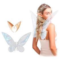 Fantasia Kit Fada da Floresta Elfo Borboleta Fadinha Sininho Holográfica Brilhante Festa Aniversário Carnaval Bloquinho Fantasia Kit Fada da Floresta Elfo Borboleta Fadinha Sininho Holográfica Brilhante Festa Aniversário Carnaval Bloquinho