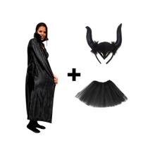 Fantasia Kit Malévola Carnaval Halloween Cosplay Bruxa Noites do Terror Zumbi Sexta Feira 13 Fantasia Kit Malévola Carnaval Halloween Cosplay Bruxa Noites do Terror Zumbi Sexta Feira 13