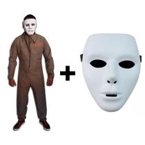 Fantasia Kit Michael Myers Completa Traje Macacão com Mascara Adulto Halloween Cosplay Filme de Terror Uniforme