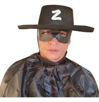 Fantasia Kit Zorro Chapéu, Capa E Máscara Carnaval Festa
