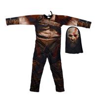 Fantasia Kratos Infantil God Of War Longa Com Máscara